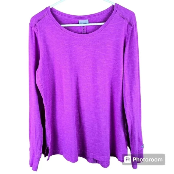 Columbia long sleeve hot pink top with lace detail size XL - Picture 1 of 9